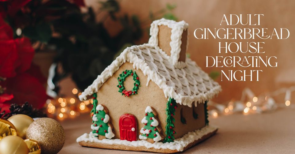 Adult Gingerbread House Decorating Night, Blush Farms Cork + Board
