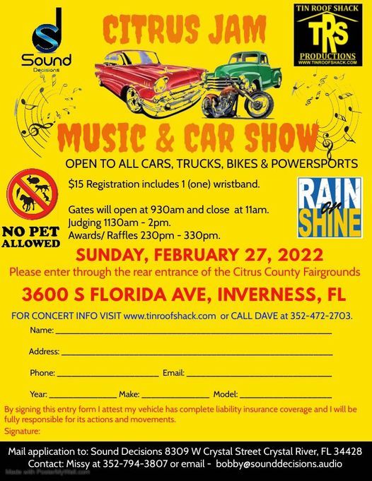 Citrus County Fair Schedule 2022 Citrus Jam, Citrus County Fair Association, Istachatta, February 27 2022 |  Allevents.in