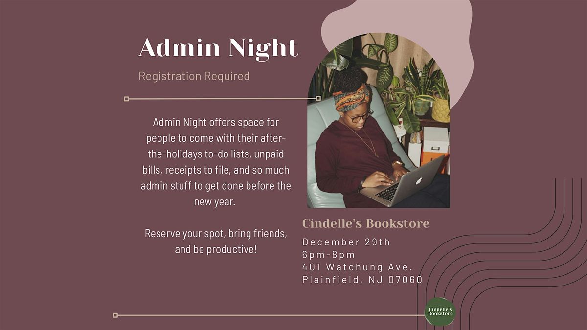 Cindelle's Bookstore: End of Year Admin Night!, 29 December | Event in Plainfield | AllEvents