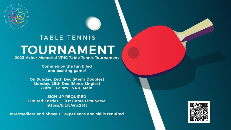Table Tennis Tournament , Valley Ranch Islamic Center, Irving, December