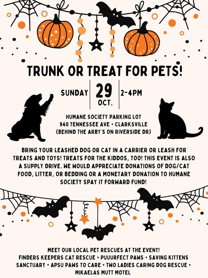 MultiRescue Pet Trunk or Treat & Donation Drive, Humane Society of