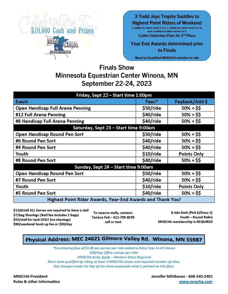 2023 MNSCA FINALS, Minnesota Equestrian Center, Minnesota City