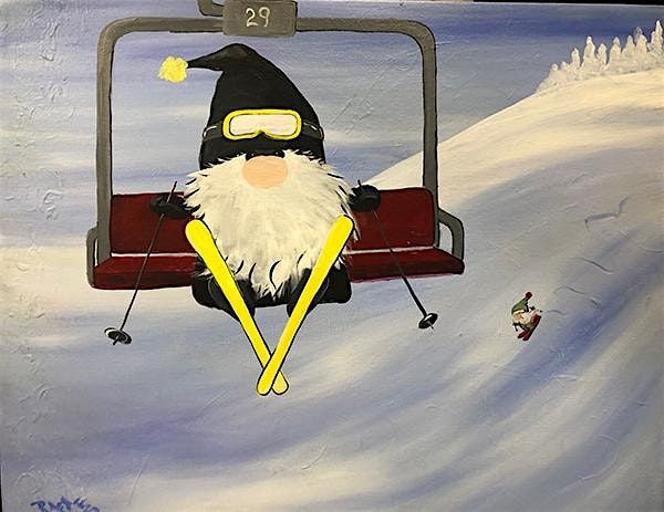 Skiing Gnome- Tipsy Brush Painting Party!, 1 January | Event in Kila | AllEvents