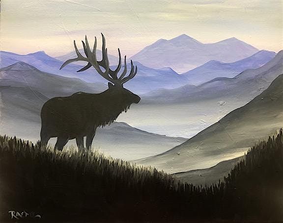 Mountaintop Elk - Tipsy Brush Painting Party!, 11 March | Event in Kila | AllEvents