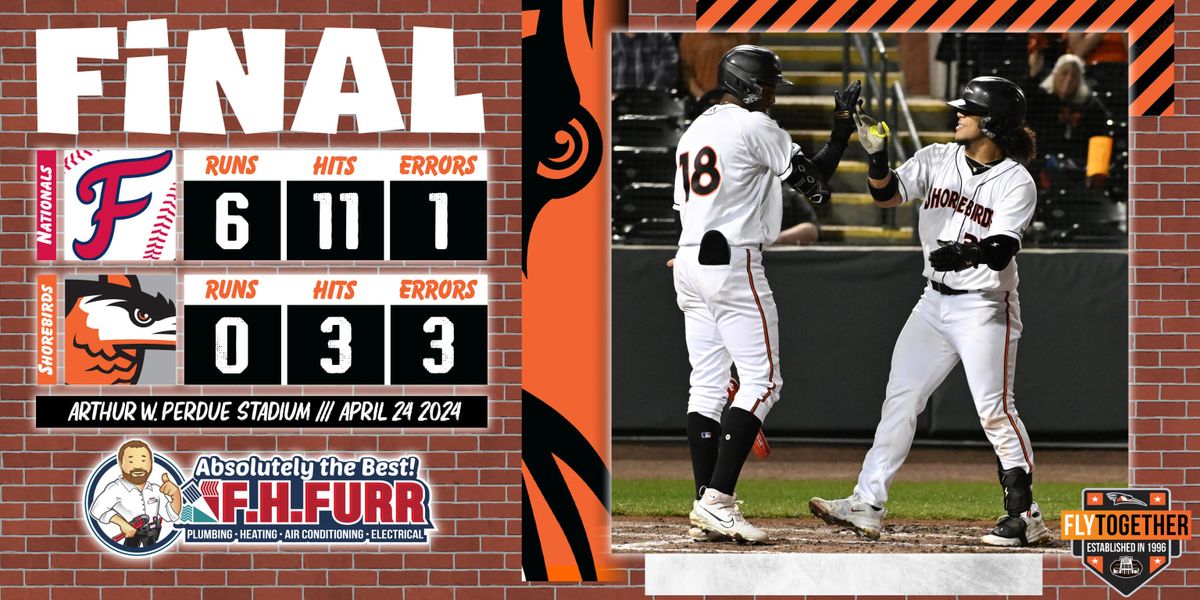 Delmarva Shorebirds vs. Fredericksburg Nationals, 30 June | Event in Salisbury | AllEvents