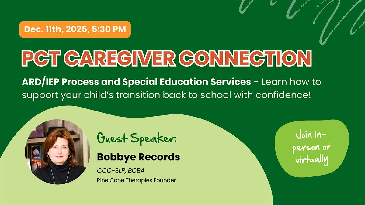 Pine Cone Therapies Caregiver Connection - December 2025, 11 December | Event in Southlake | AllEvents