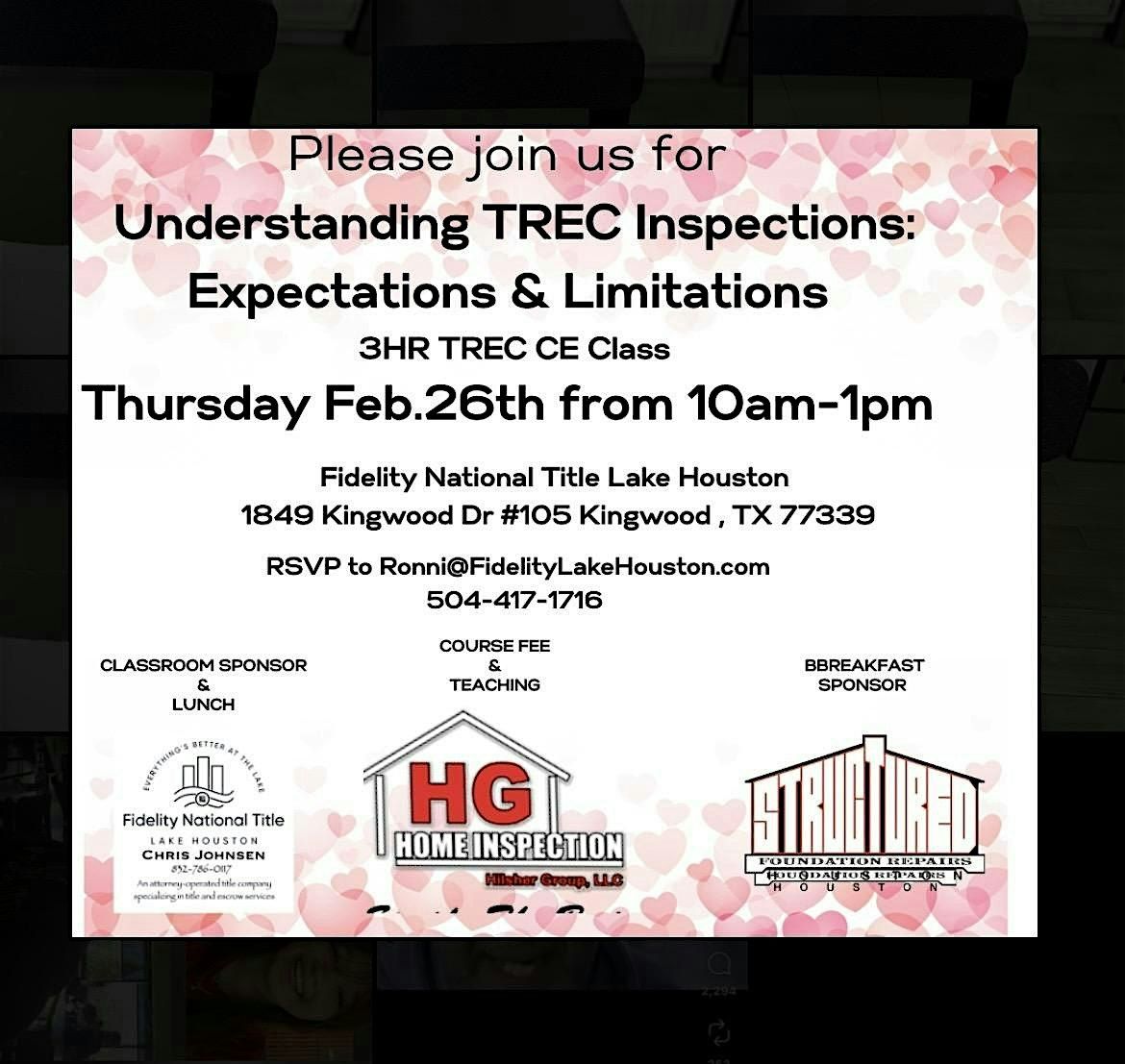 Understanding TREC Inspections, Expectations and Limitations 3HE CE