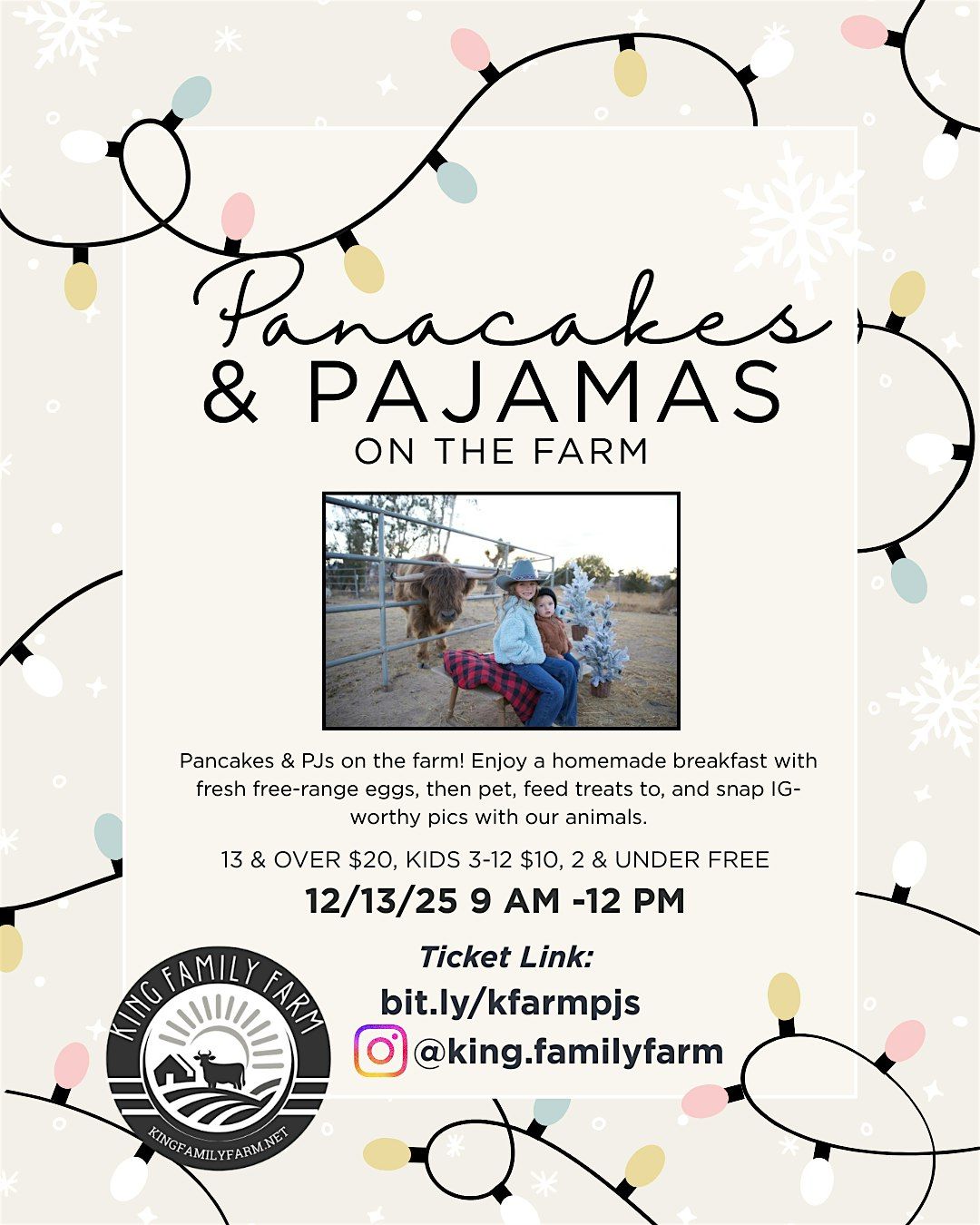 Pancakes & Pajamas On the Farm, 13 December | Event in Phelan | AllEvents