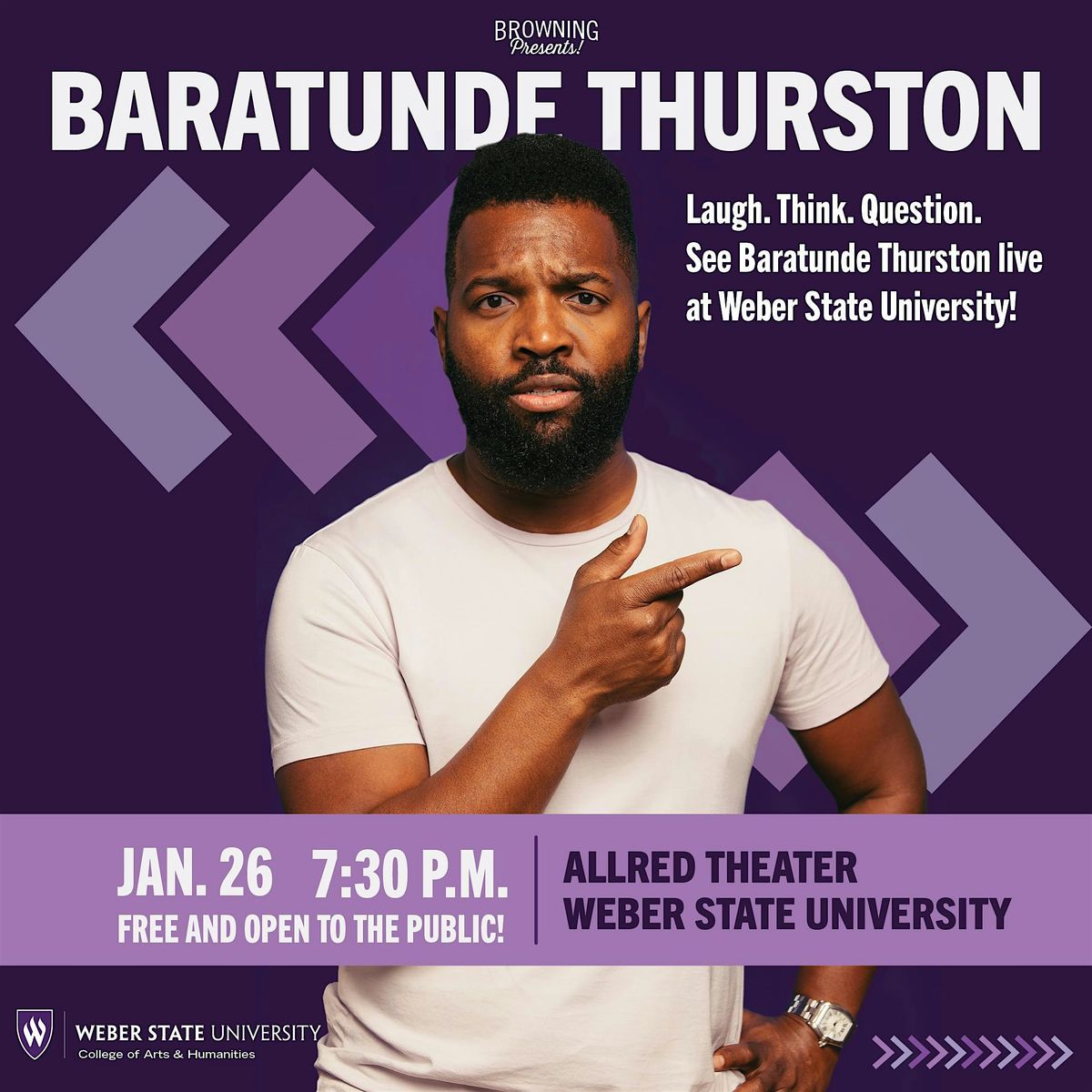 Browning Presents! Baratunde Thurston  at Weber State (Free Event), 26 January | Event in Ogden | AllEvents