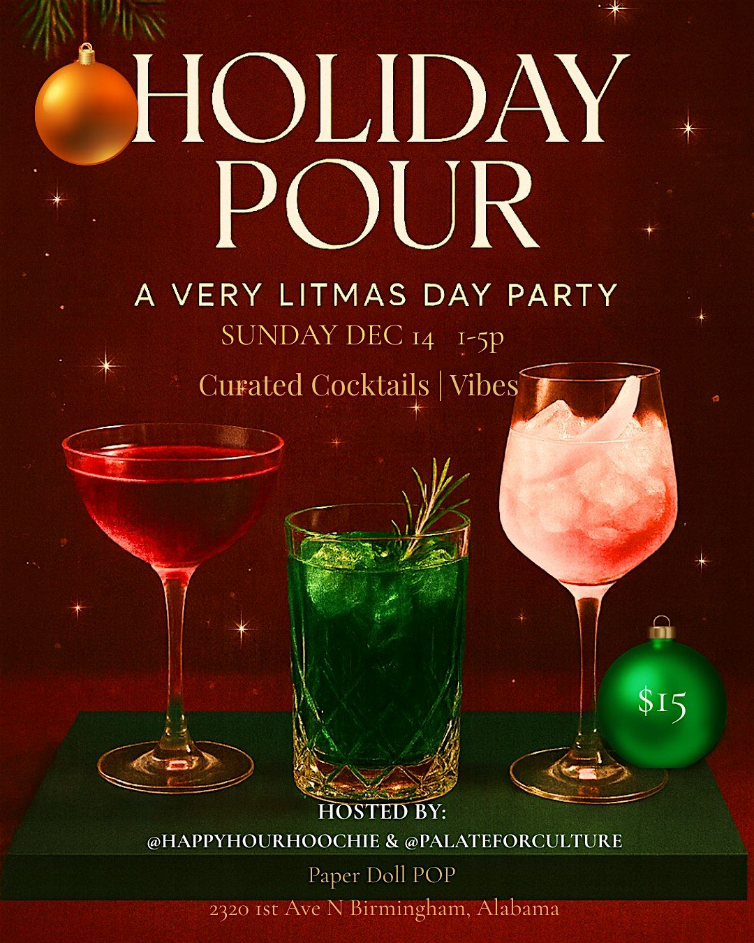 Holiday Pour: A Very Litmas Day Party, 14 December | Event in Birmingham | AllEvents