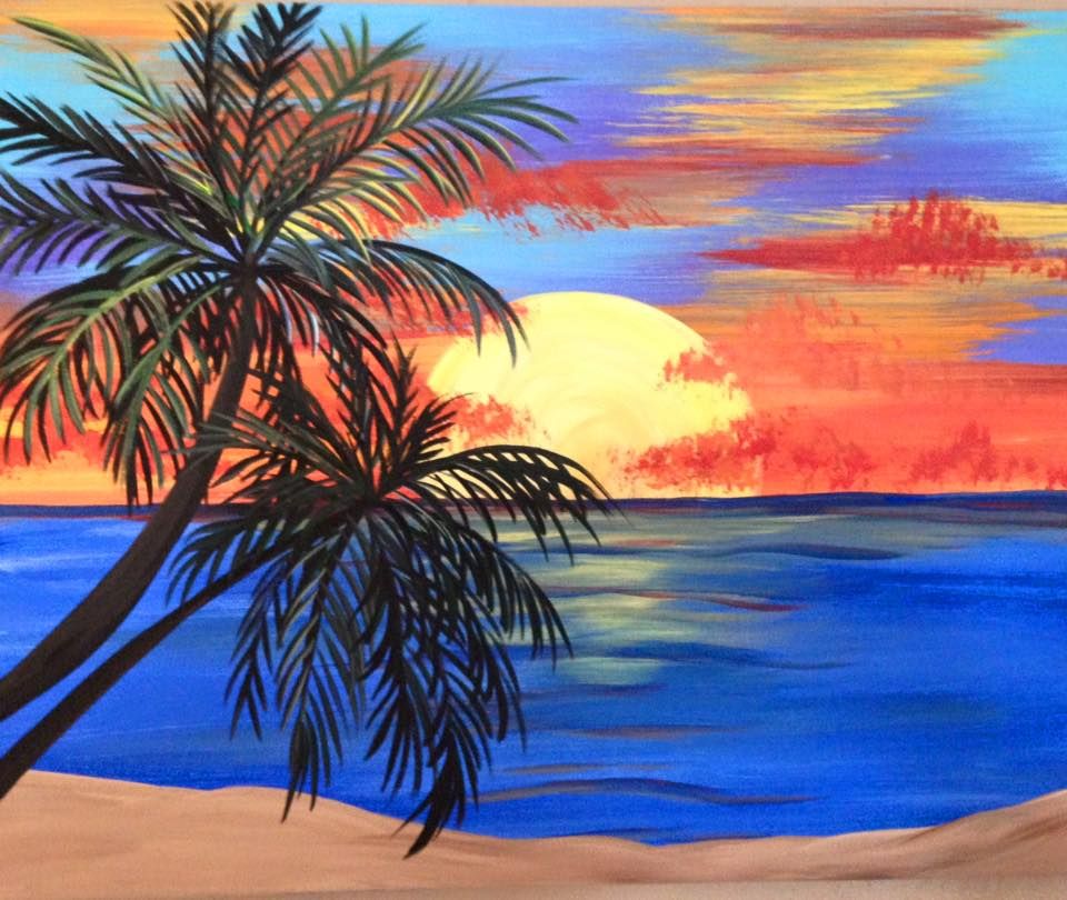 Reduced Price Sunset &amp; Palm Trees Canvas Painting Class!, Scottys ...