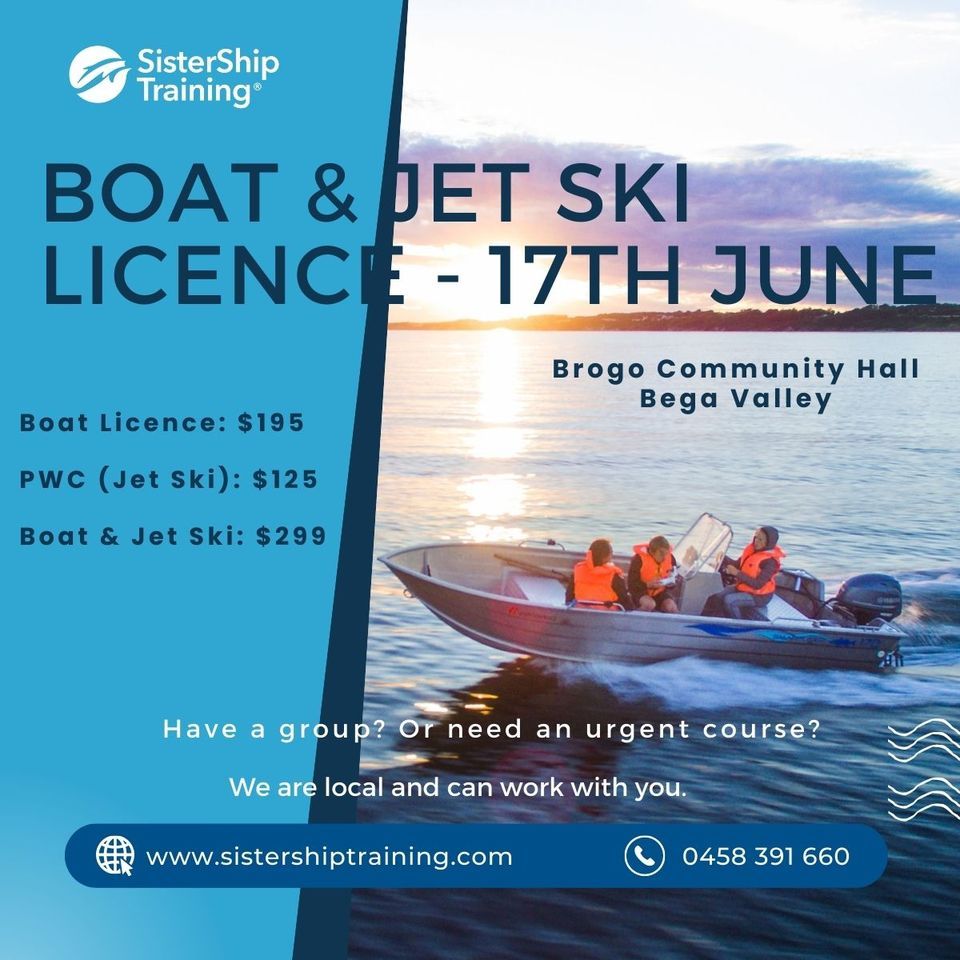 Boat Licence and Jet Ski Licence Course 17th June: Brogo Community Hall ...