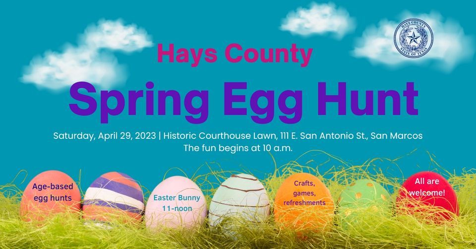 Hays County Easter Egg Hunt, 111 E. San Antonio St., San Marcos, Texas