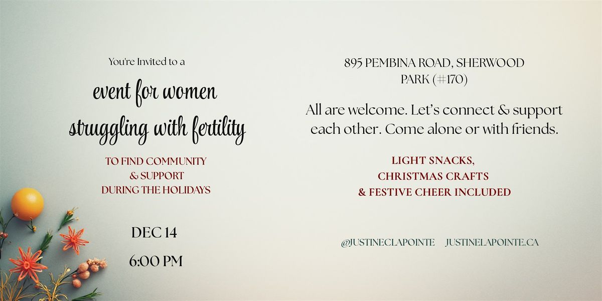 A community building event to support you on your fertility journey., 14 December | Event in Sherwood Park