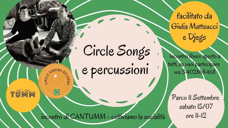 Circle Songs e Percussioni al parco, Parco 11 Settembre 2001, Bologna