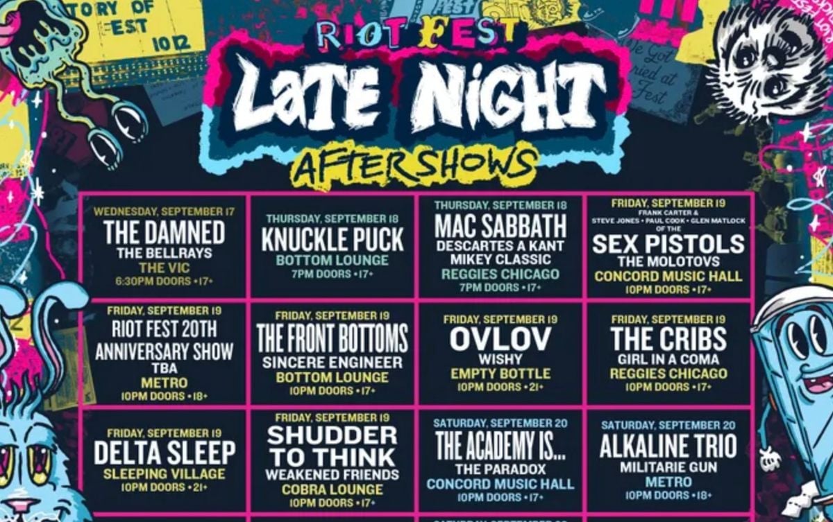 Riot Fest Aftershow: Sex Pistols (Steve Jones  Paul Cook & Glen Matlock), 18 September | Event in Chicago