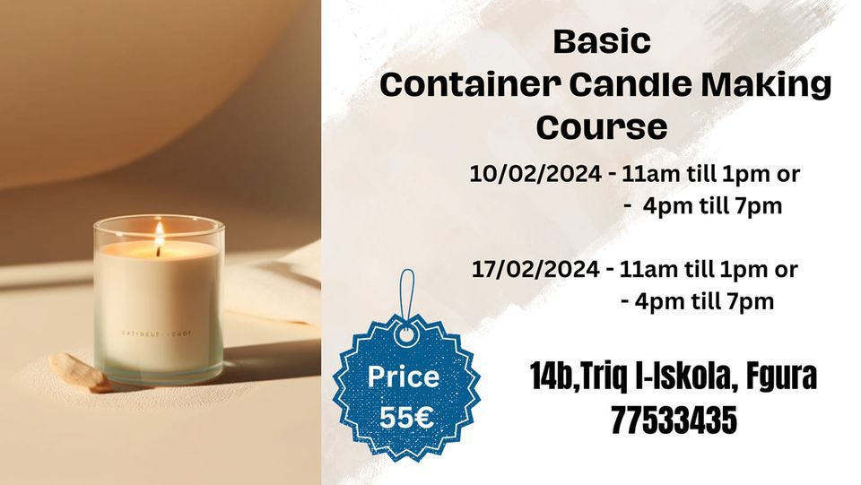 Basic Container Candle Making Course, Beauty Wisdom Fgura, February 10