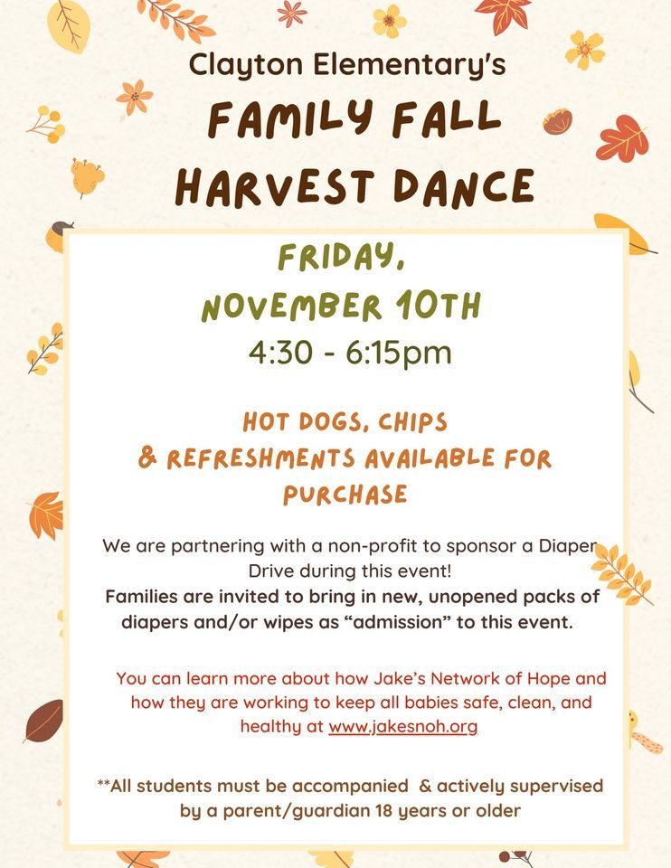 Clayton Elementary Family Fall Harvest Dance, Clayton Elementary School