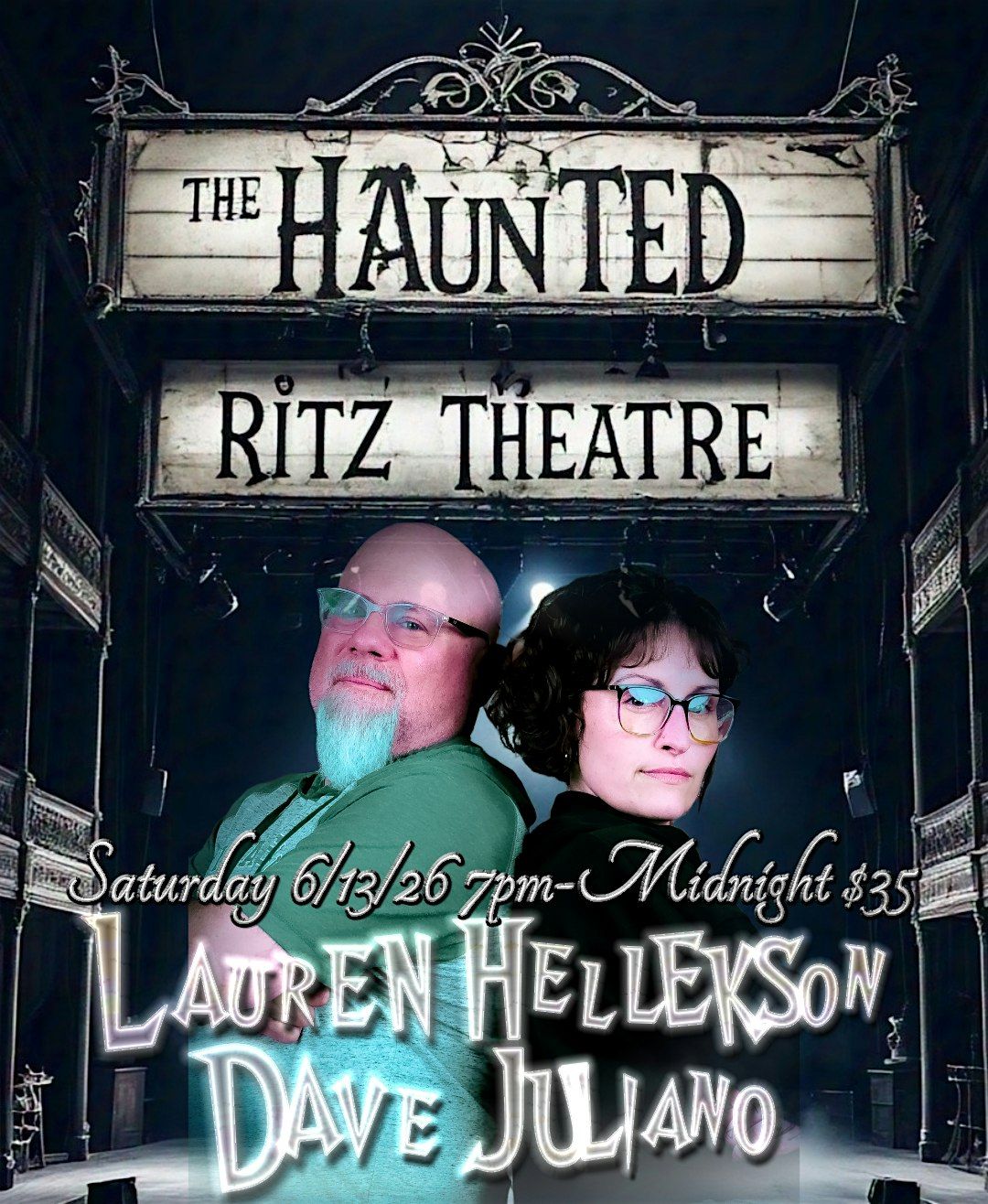 an Evening with Lauren Hellekson & Dave Juliano  @the Haunted Ritz Theatre, 13 June | Event in Haddon Township