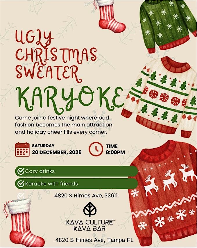 12/20 UGLY CHRISTMAS SWEATER KARYOKE, 20 December | Event in Tampa | AllEvents