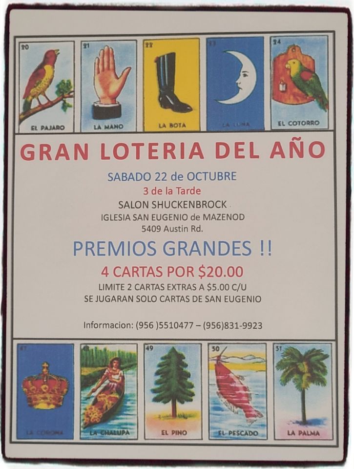 Gran Loteria 2022, St. Eugene de Mazenod Church, Brownsville, October