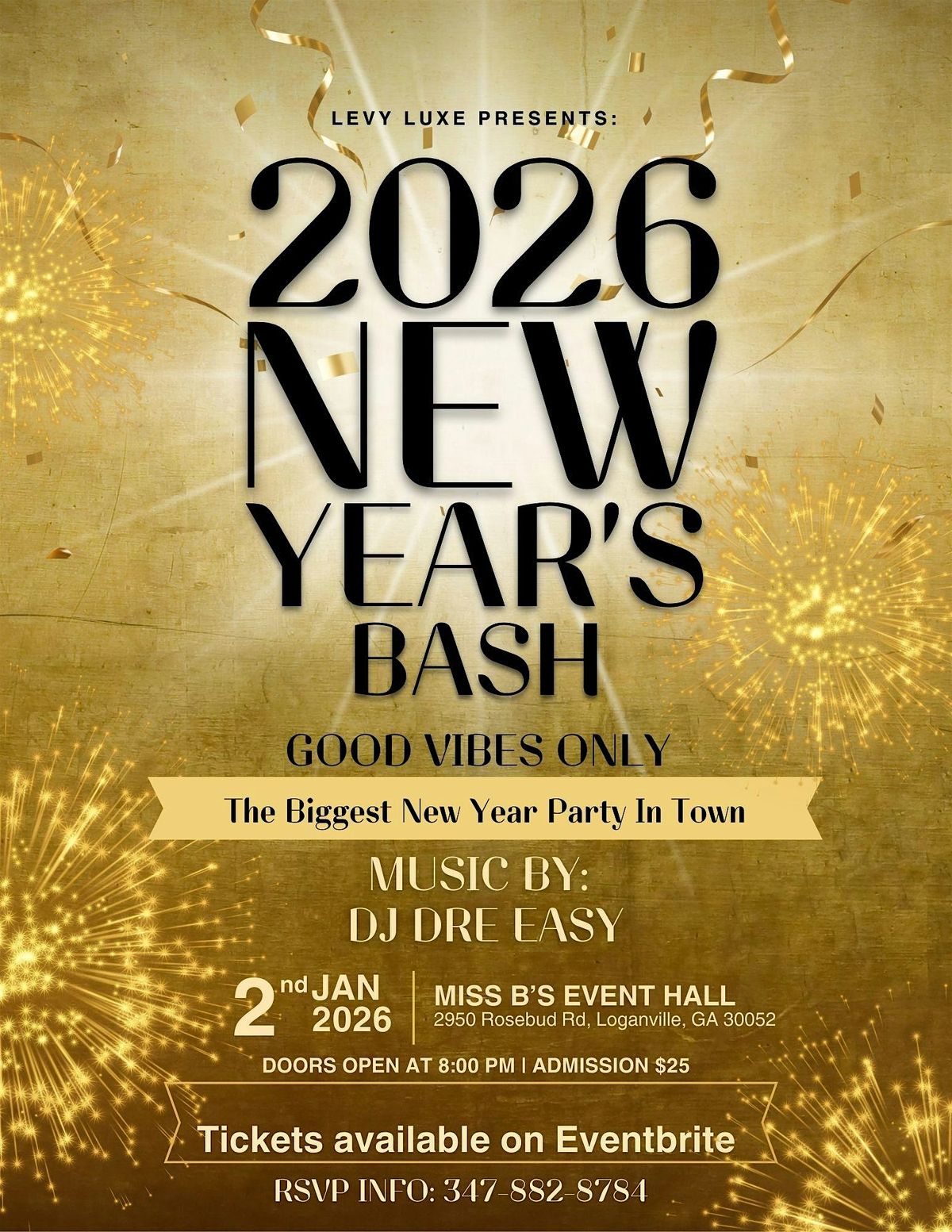 Levy Luxe Presents: Good Vibes Only – A New Year's Party, 2 January | Event in Loganville | AllEvents