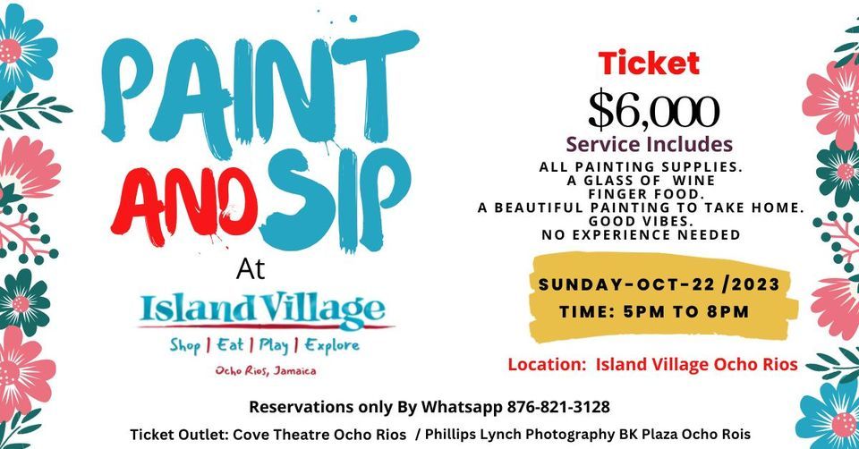 Paint and Sip at Island Village, Island Village Jamaica, Ocho Rios