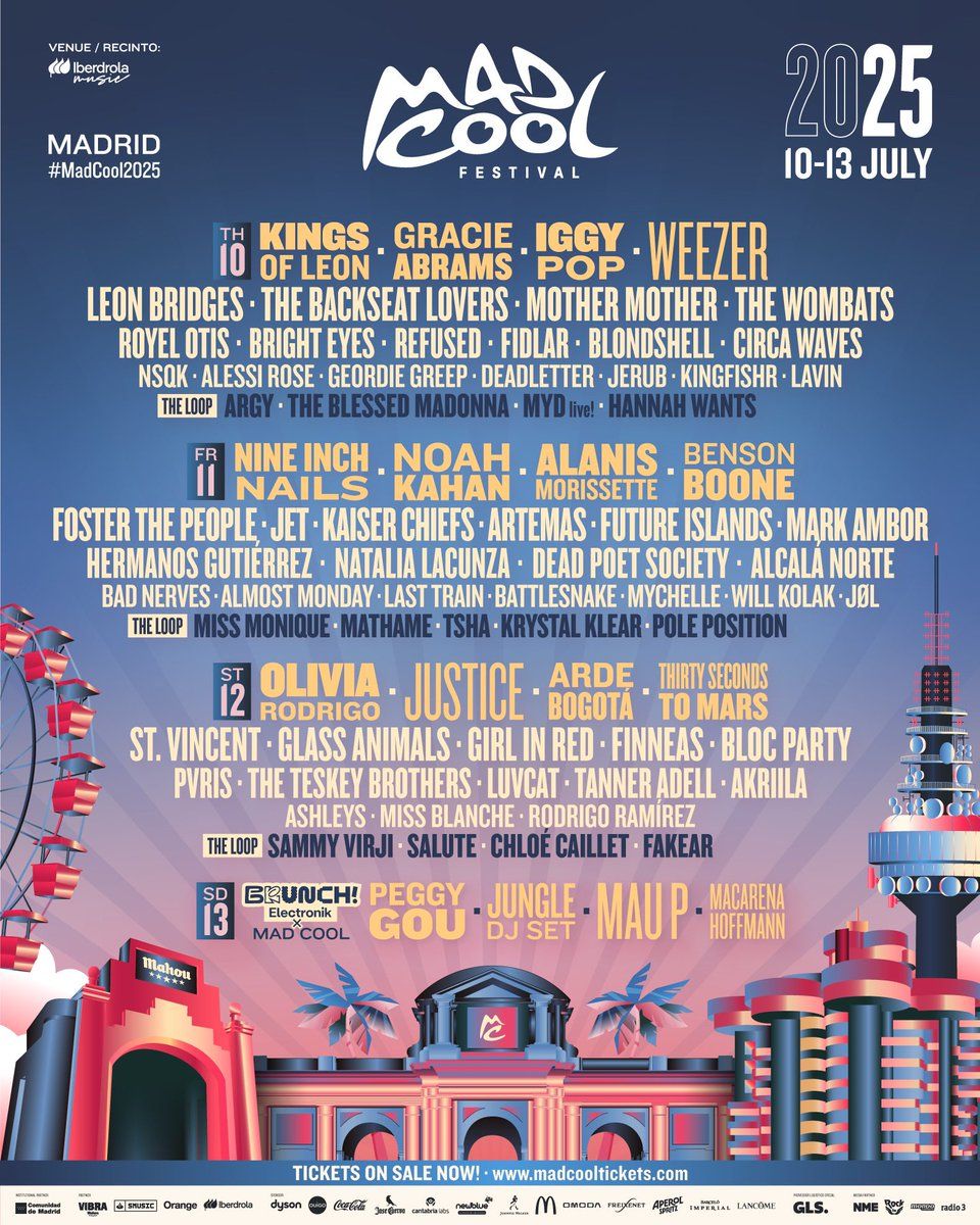 Mad Cool Festival 2025 - 3-Day Pass - Muse, Olivia Rodrigo, Thirty Seconds to Mars and more Tickets, 10 July