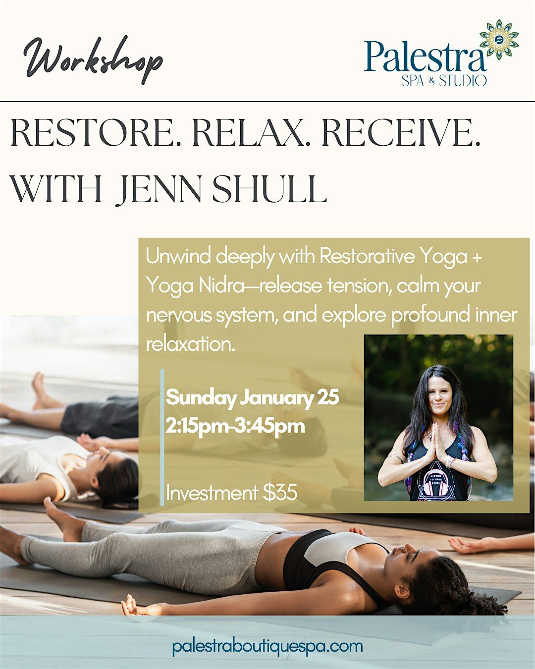 Restore. Relax. Receive. with Jenn Shull, 25 January | Event in Charlotte | AllEvents
