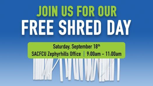 Free Community Shred Day 7301 Gall Blvd Zephyrhills Fl 33541 4309 United States September 18 2021 Allevents In Free Shredding Events 2022 Panama City Florida