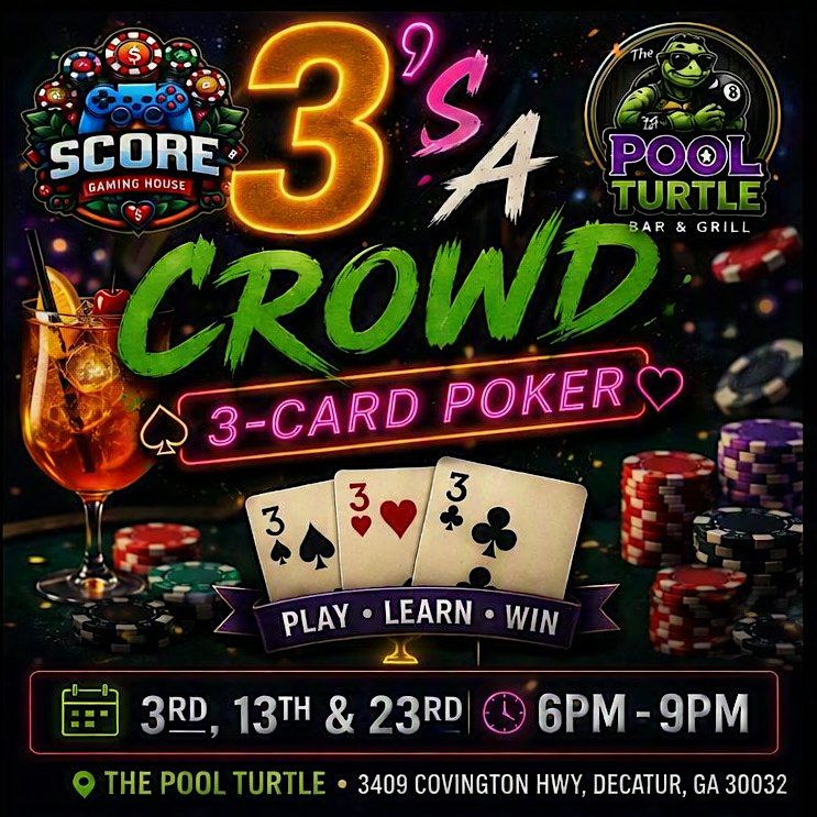 The Pool Turtle Decatur 3-Card Poker Class, The Pool Turtle, Decatur | AllEvents