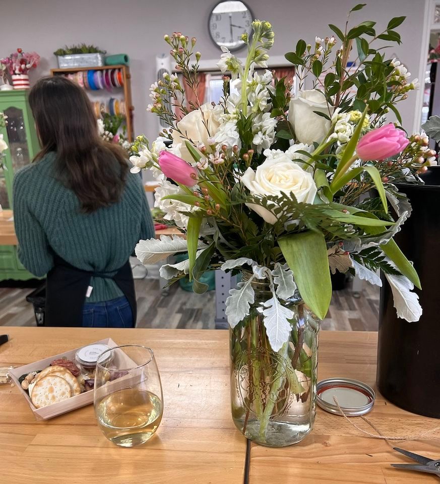 Seasonal Mason Jar Class, Petals & Pinot, Lewisville, March 26 2023