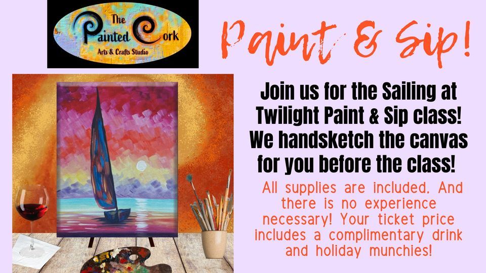 Paint & Sip Sailing at Twilight!, The Painted Cork Paint & Sip Art