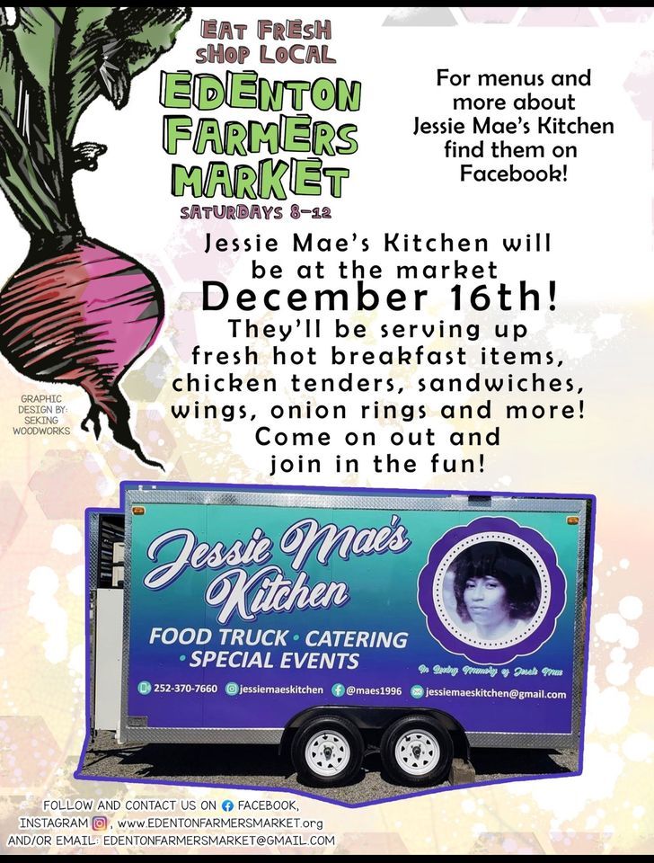 Jessie Mae’s Kitchen Edenton Farmers Christmas Market🎄December 16th