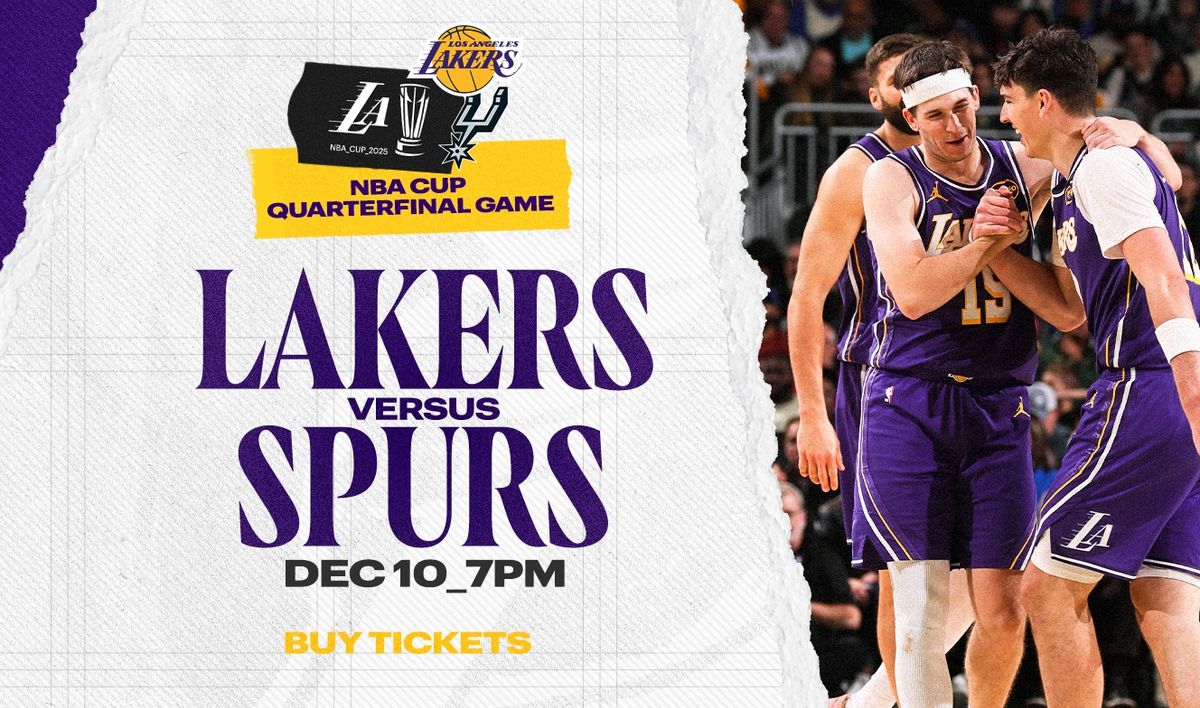 NBA Cup Quarterfinals - San Antonio Spurs at Los Angeles Lakers at Crypto.com Arena, 10 December | AllEvents