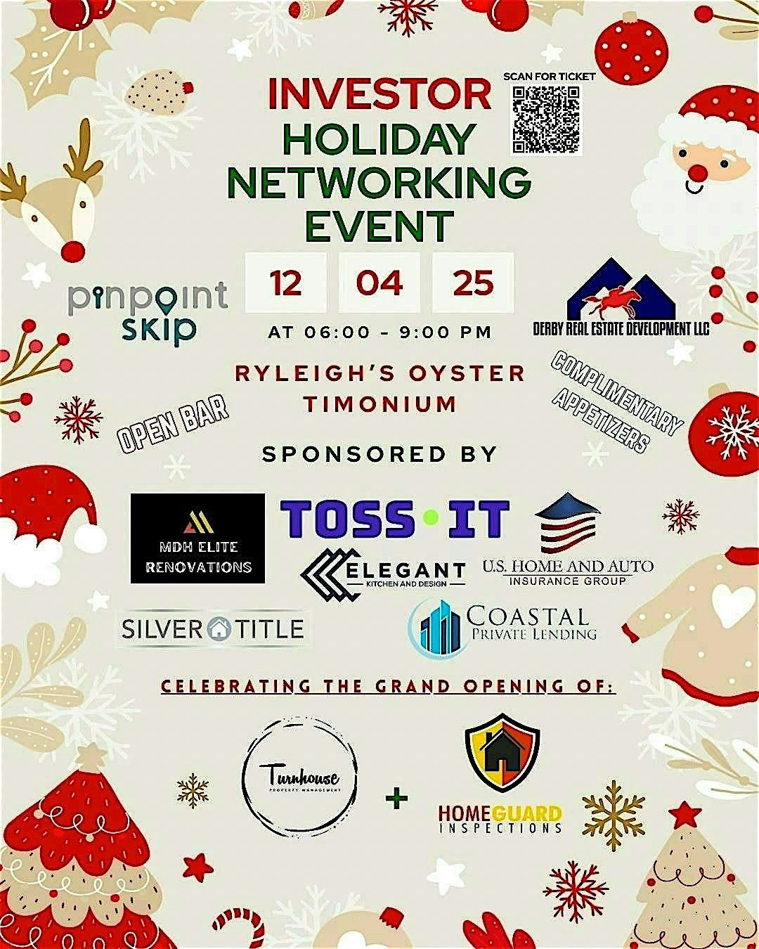 Investor Holiday Networking Event, 4 December | Event in Timonium | AllEvents