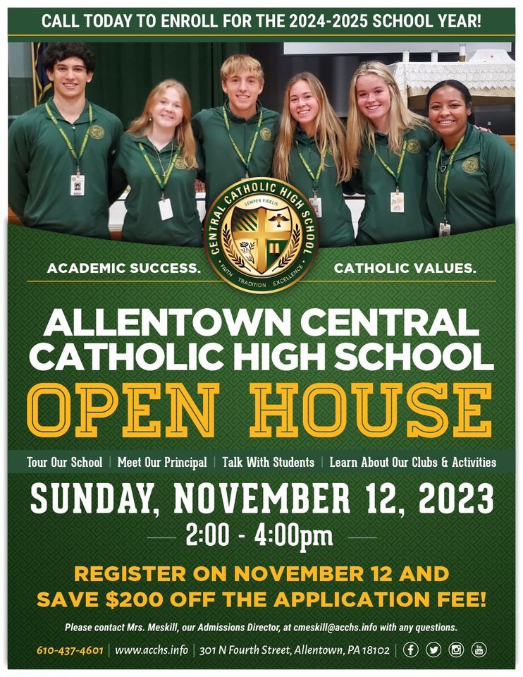 ACCHS Fall Open House, Allentown Central Catholic High School, November