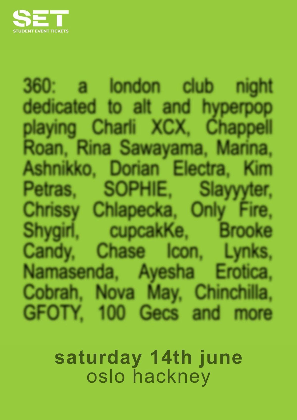 360: HYPER-POP CLUB NIGHT @ OSLO HACKNEY - SATURDAY 14TH JUNE, 14 June | Event in Leytonstone | AllEvents