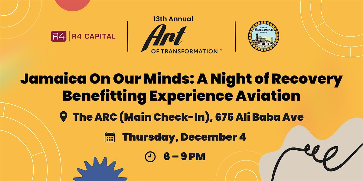 Jamaica On Our Minds: A Night of Recovery Benefitting Experience Aviation, 4 December | Event in Opa-locka