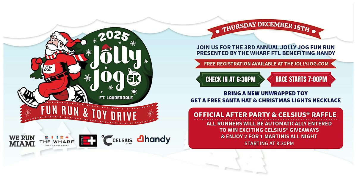 Jolly Jog Fort Lauderdale 5K: Fun Run & Toy Drive at The Wharf FTL, 18 December | Event in Fort Lauderdale