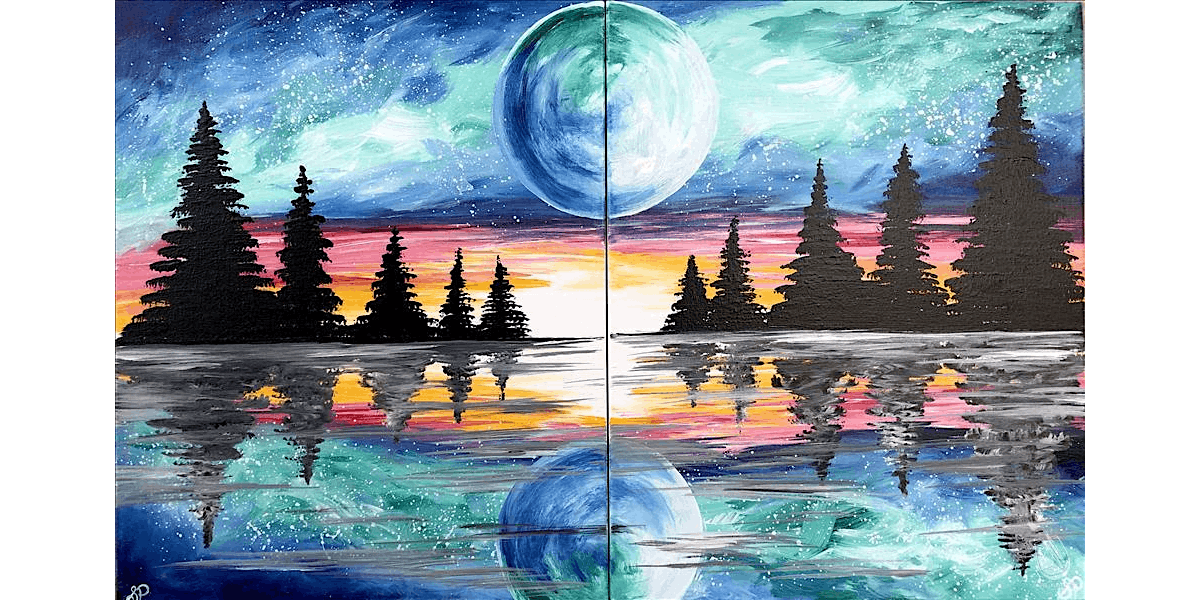 Celestial Moon - Date Night - Paint and Sip in Austin | Classpop!™, 24 January | Event in Austin | AllEvents