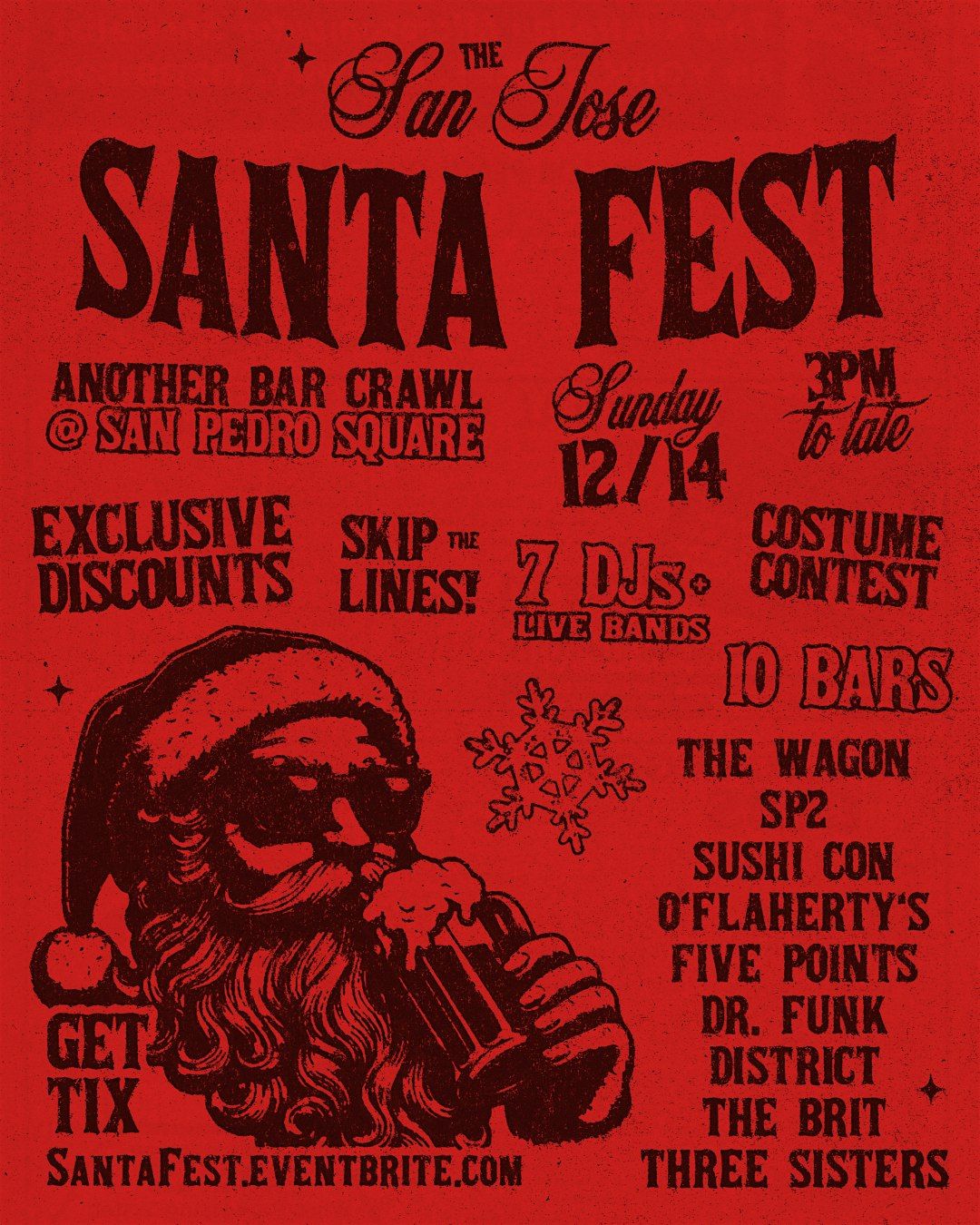 The San Jose SANTA FEST: Another Crawl @ San Pedro Square, 14 December | Event in San Jose | AllEvents