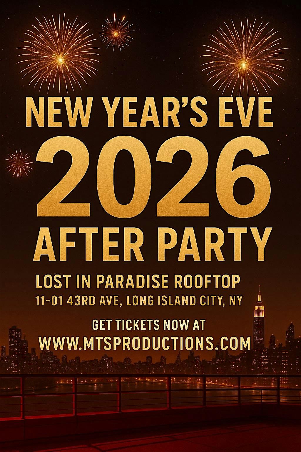 Lost in Paradise Rooftop New Year’s Eve 2026 After Party, 1 January | Event in Long Island City | AllEvents