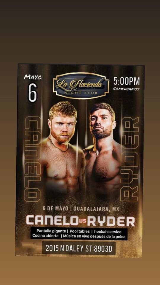 Canelo vs Ryder watch party, La Hacienda Sportbar Las Vegas