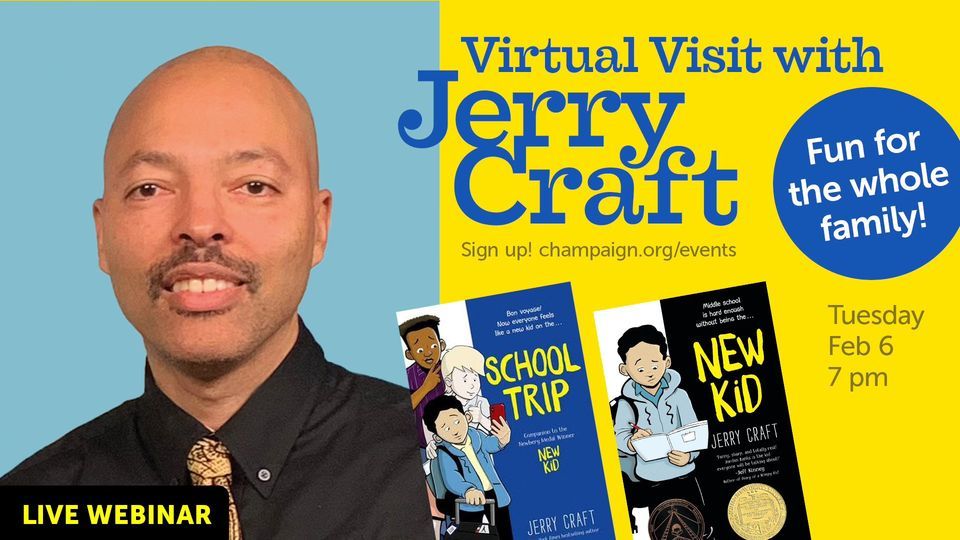 Virtual Visit with Jerry Craft, Online event, Champaign, Illinois