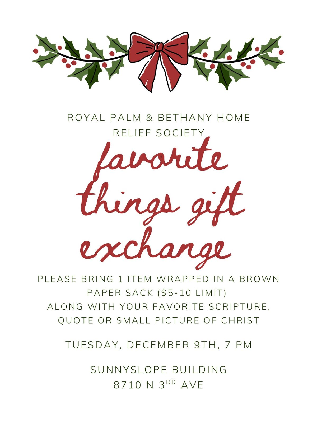 Royal Palm and Bethany Home Relief Society Activity, 9 December | Event in Phoenix | AllEvents