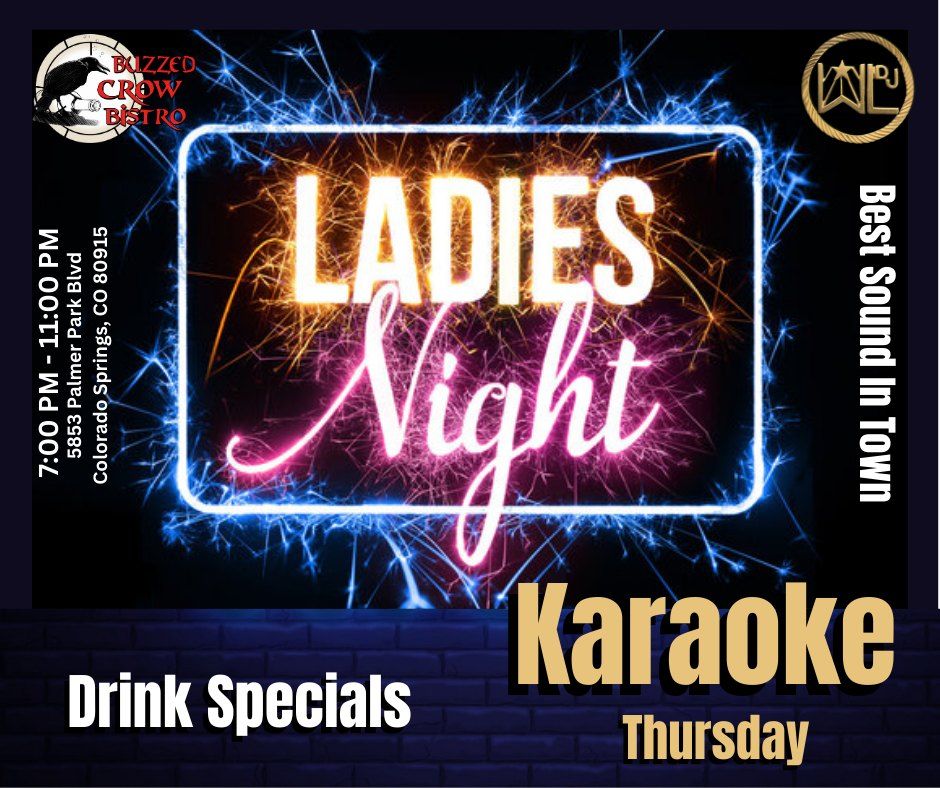Karaoke Thurs w DJ WildLife, Buzzed Crow Bistro, Colorado Springs, 30
