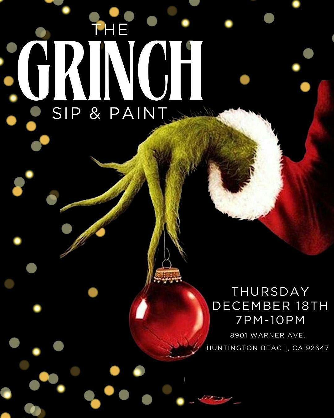 The Grinch Sip & Paint, 18 December | Event in Huntington Beach | AllEvents