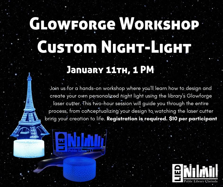 Customized Night Light with Laser Cutter, Clarinda Lied