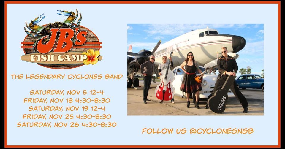 The Legendary Cyclones Band At Jbs Fish Camp Jb S Fish Camp New Smyrna Beach November 5 22 Allevents In The Legendary Cyclones Band At Jbs Fish Camp Jb S Fish Camp New Smyrna Beach November 5 22 Allevents In
